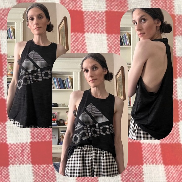 nwot! • ADIDAS • black & gray razorback lightweight athletic tank top - Picture 2 of 10